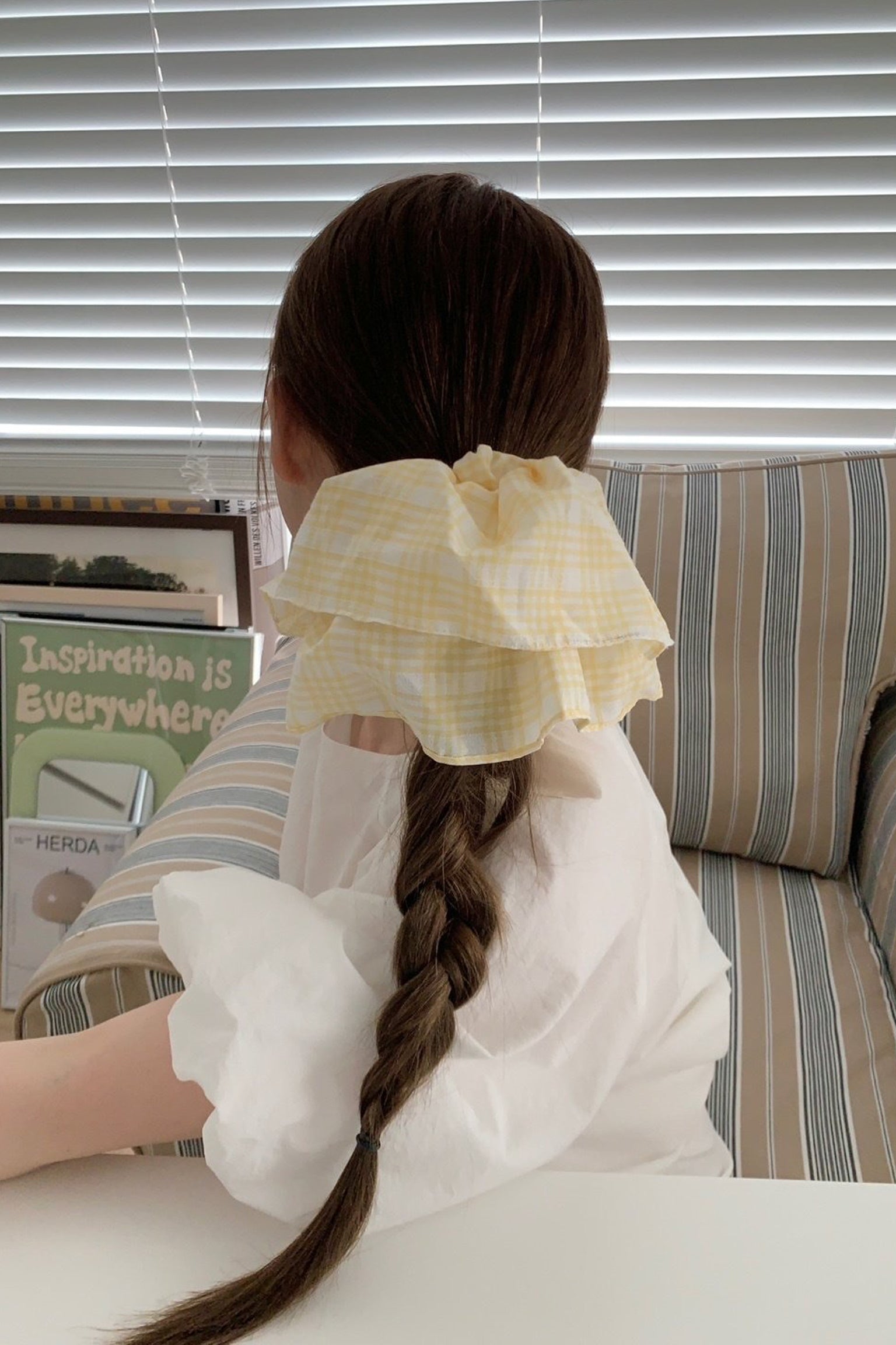 Half Moon Plaid Scrunchie