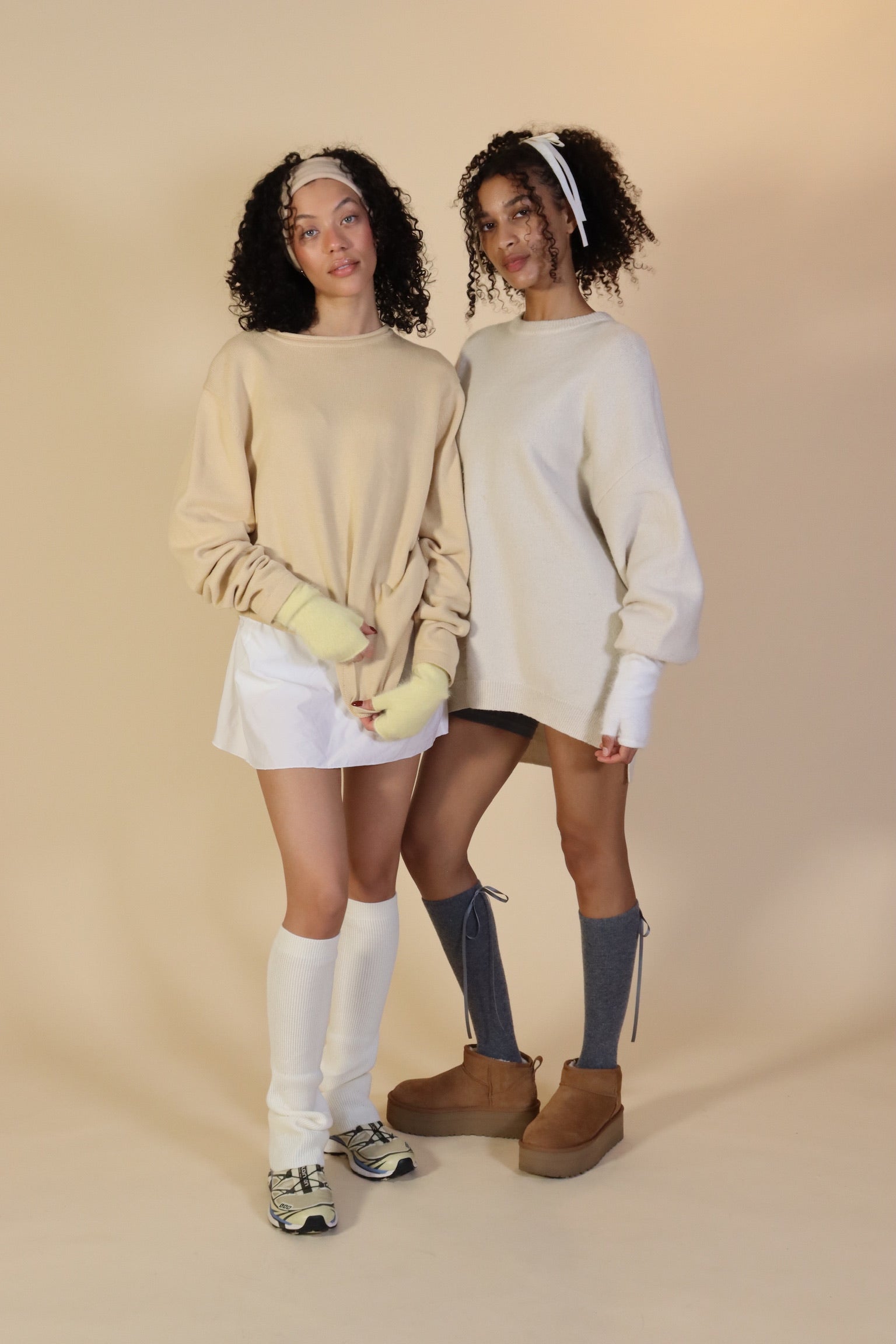 Haze Furry Fingerless Arm Warmer in Lemon