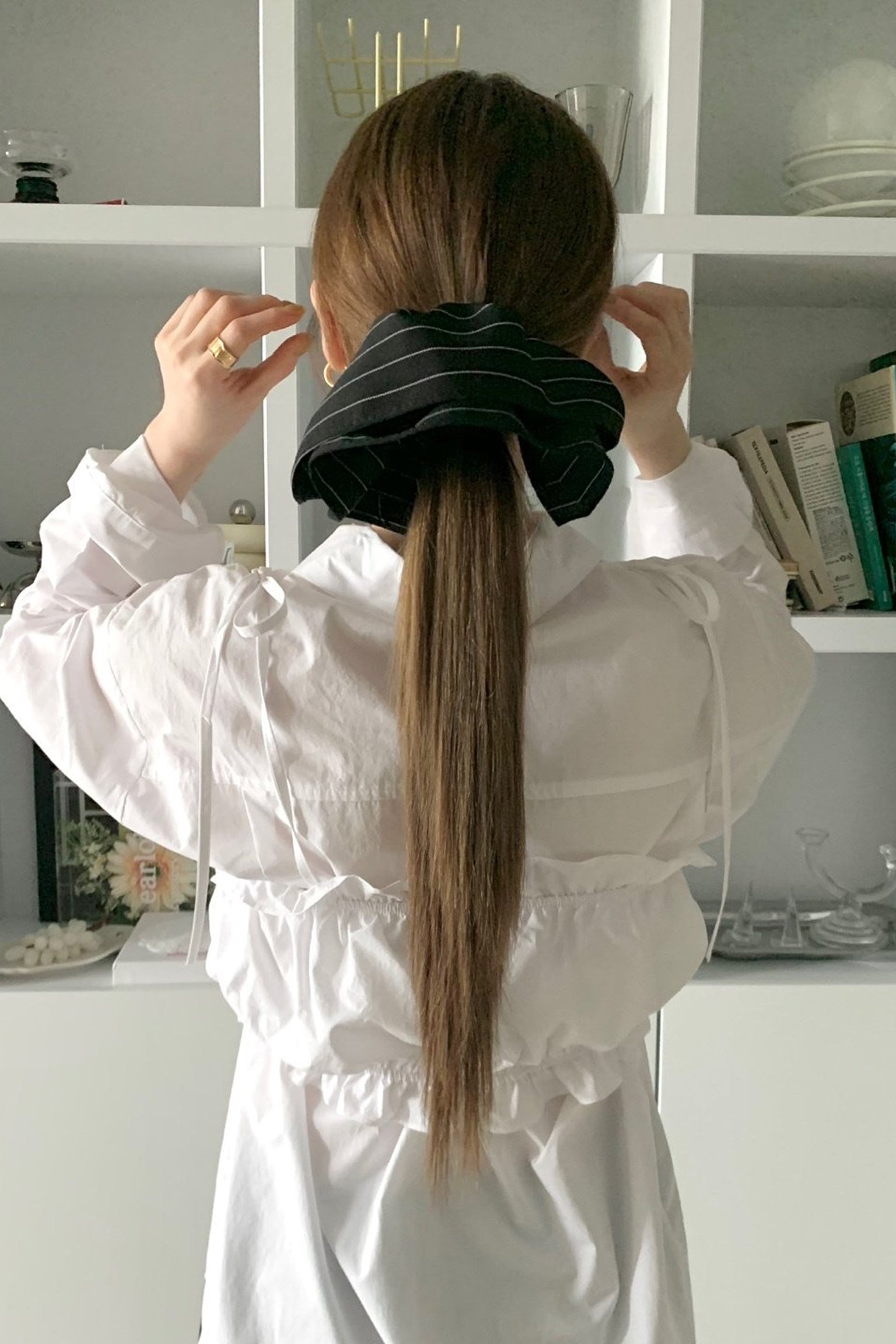 Half Moon Stripe Scrunchie